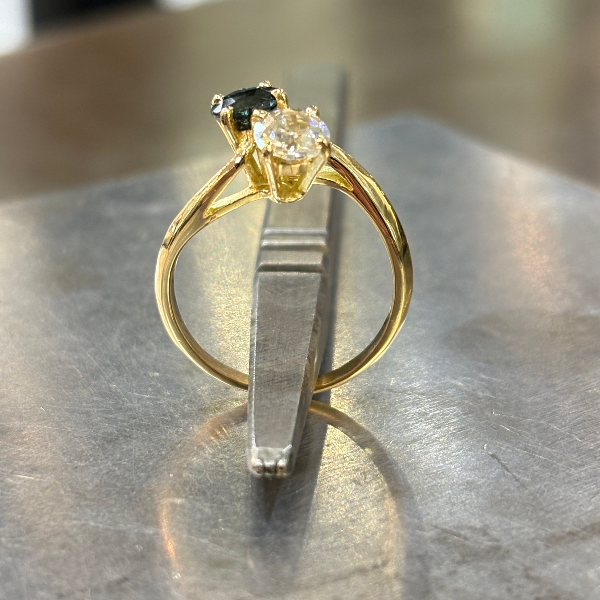 Or Jaune Alliance Toi Et Moi Bague Toi Moi Or Jaune 750 Diamant