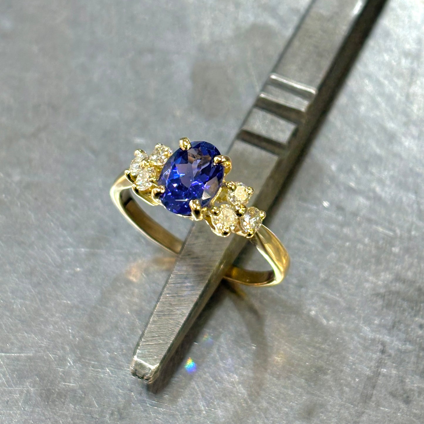 Bague Nausicaä - Or Jaune 750 Tanzanite & Diamants