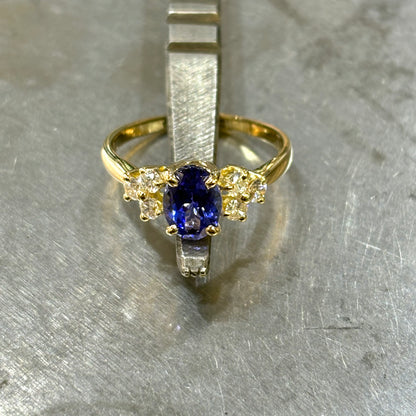 Bague Nausicaä - Or Jaune 750 Tanzanite & Diamants