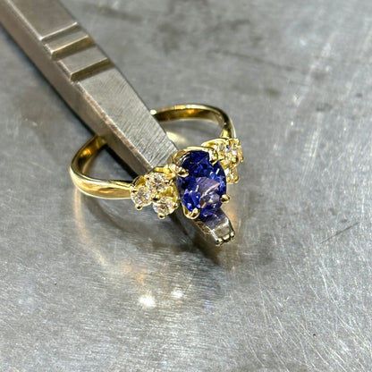 Bague Nausicaä - Or Jaune 750 Tanzanite & Diamants