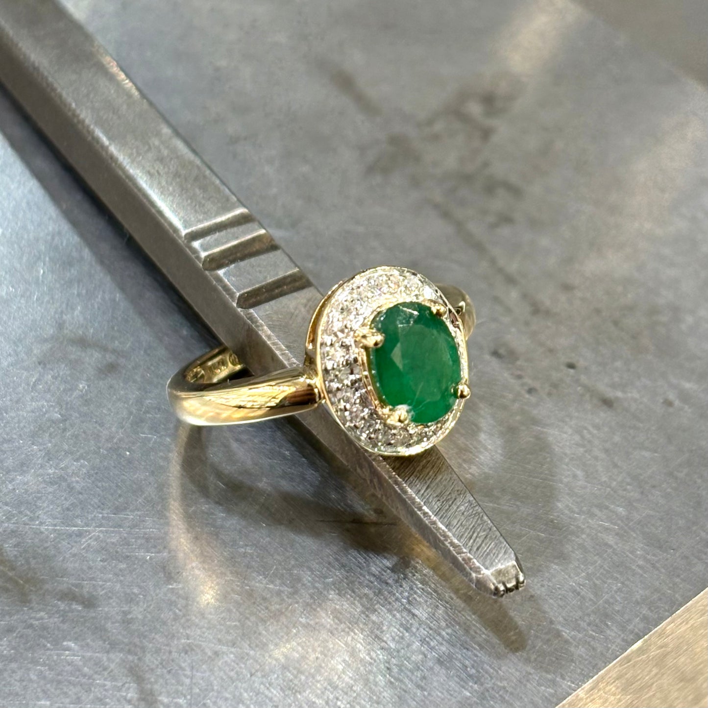 Bague Marguerite - Or Jaune/Blanc 750 Émeraude & Diamants