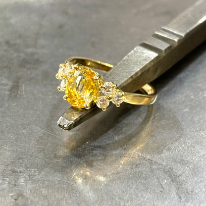 Bague Nausicaä - Or Jaune 750 Saphir Jaune & Diamants