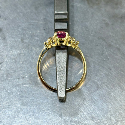 Bague Nausicaä Médium - Or Jaune 750 Saphir Rose & Diamants