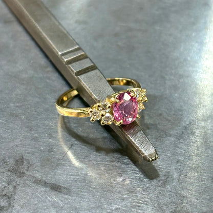 Bague Nausicaä Médium - Or Jaune 750 Saphir Rose & Diamants