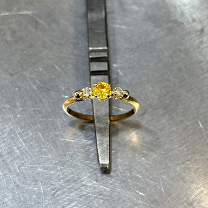 Bague Ponyo - Or Jaune 750 Saphir Jaune & Diamants