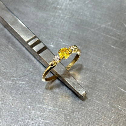 Bague Ponyo - Or Jaune 750 Saphir Jaune & Diamants