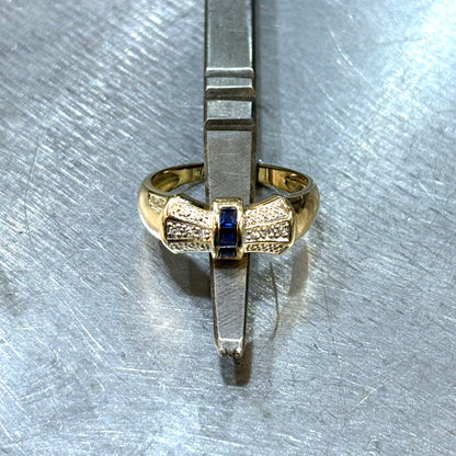 Bague Noeud - Or Jaune 750 Saphirs & Diamants