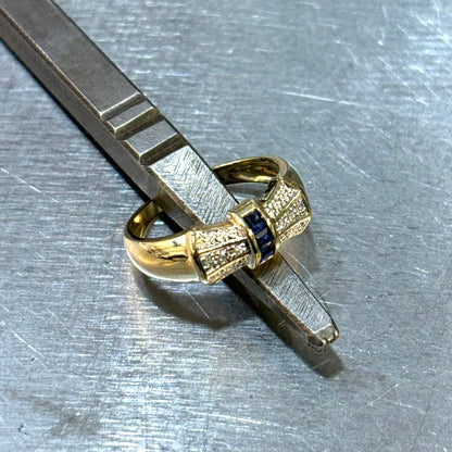 Bague Noeud - Or Jaune 750 Saphirs & Diamants