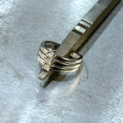 Bague Solitaire - Or Blanc 750 & Diamants