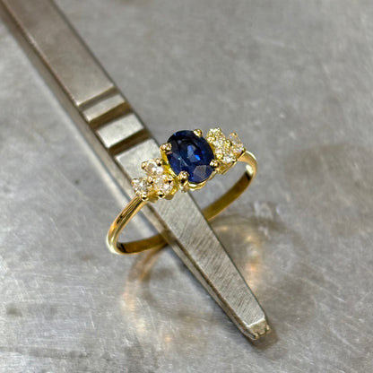 Bague Nausicaä - Or Jaune 750 Saphir & Diamants