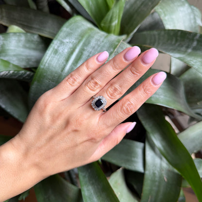 Bague Marguerite - Or Blanc 750 Saphir & Diamants