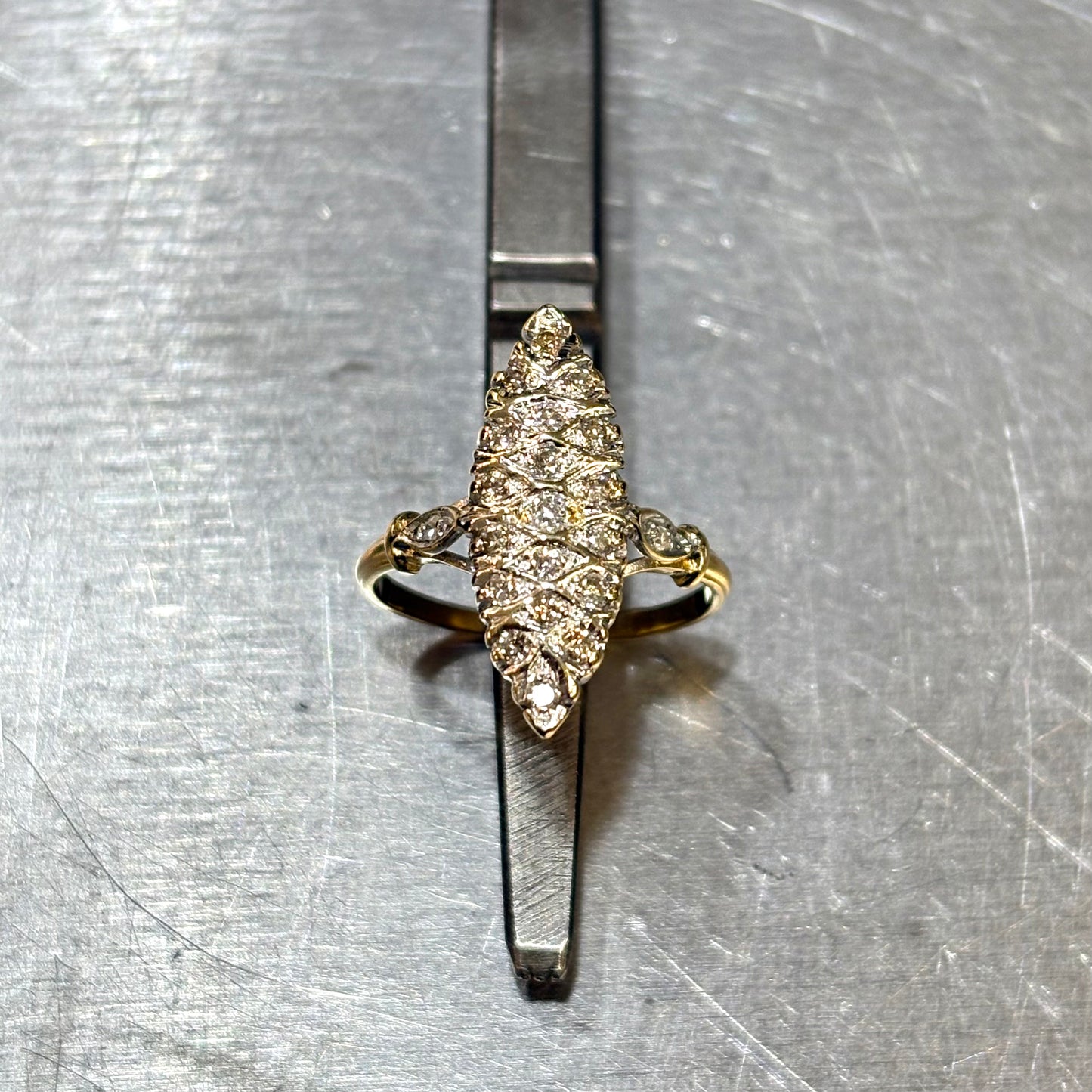 Bague Marquise Vintage - Or Jaune 750 & Diamants