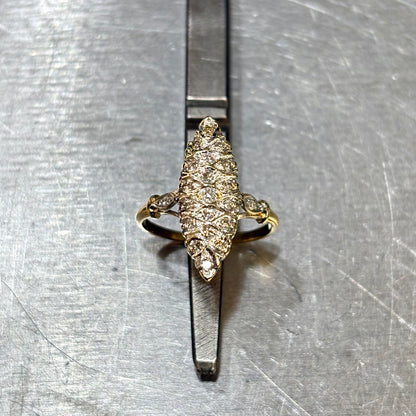 Bague Marquise Vintage - Or Jaune 750 & Diamants