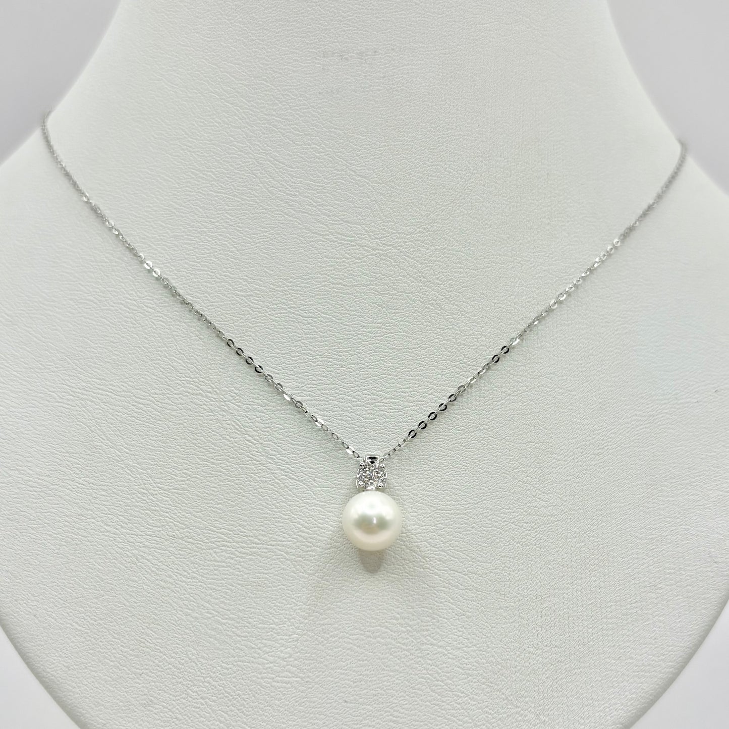 Collier Perle - Or Blanc 750 Diamants & Perle Naturelle