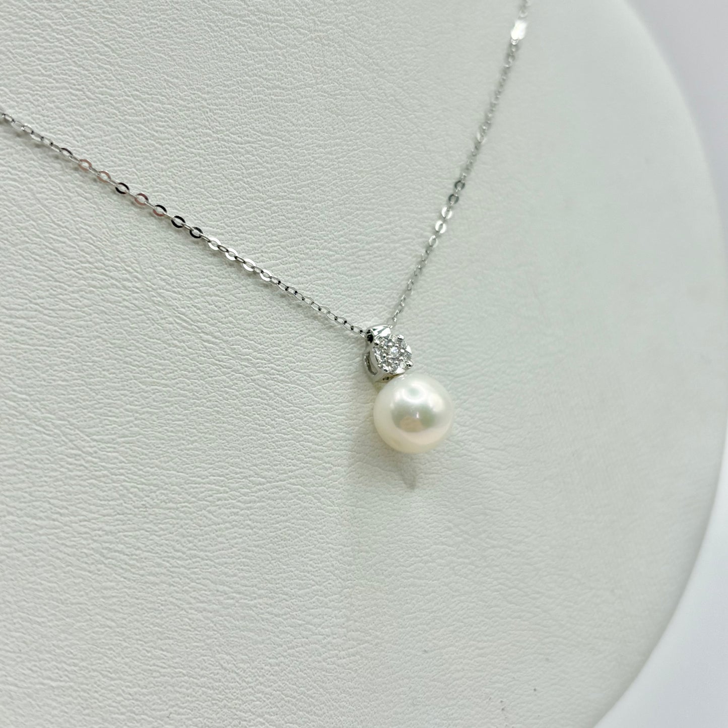 Collier Perle - Or Blanc 750 Diamants & Perle Naturelle