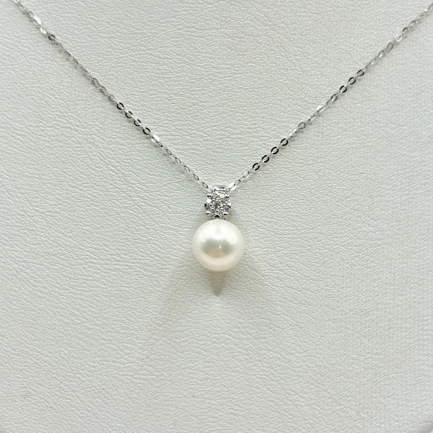 Collier Perle - Or Blanc 750 Diamants & Perle Naturelle