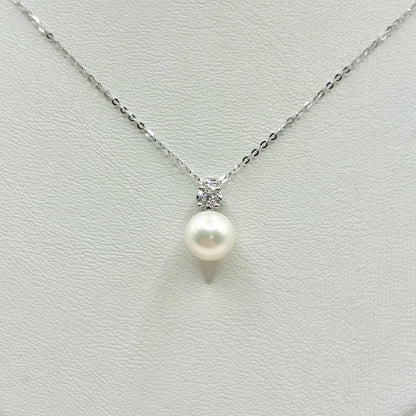 Collier Perle - Or Blanc 750 Diamants & Perle Naturelle