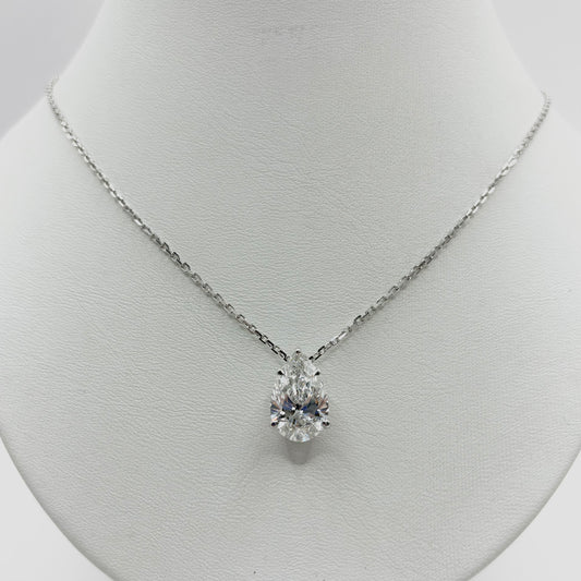 Collier Diamant - Or Blanc 750 & Diamant de Synthèse