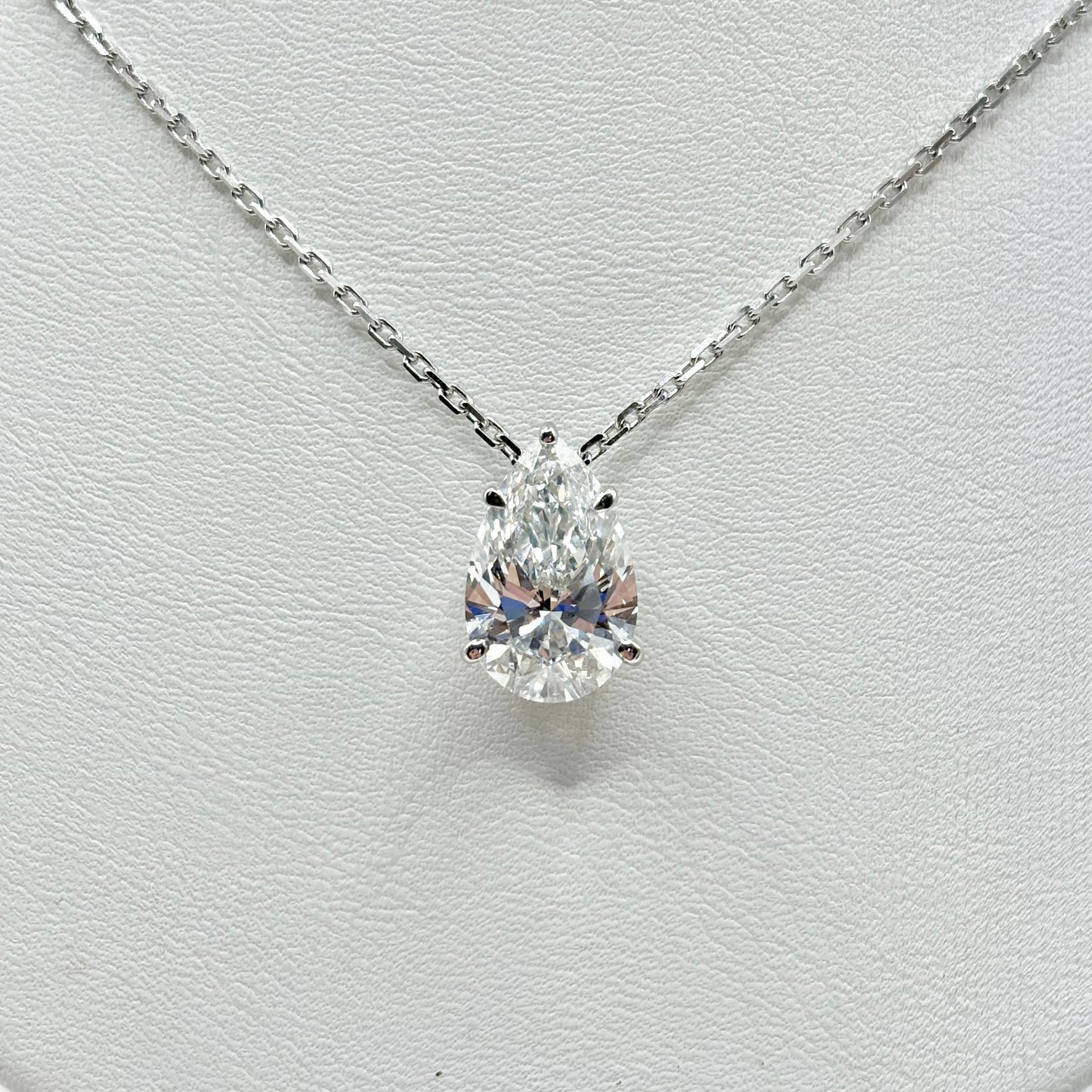 Collier Diamant - Or Blanc 750 & Diamant de Synthèse