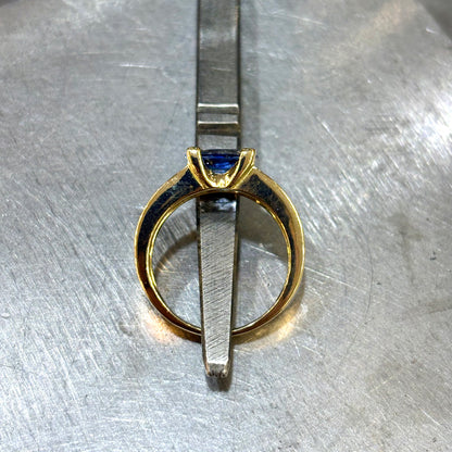 Bague Jonc - Or Jaune 750 Saphir & Diamants