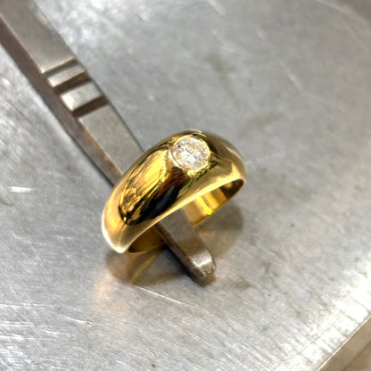 Bague Jonc - Or Jaune 750 & Diamant