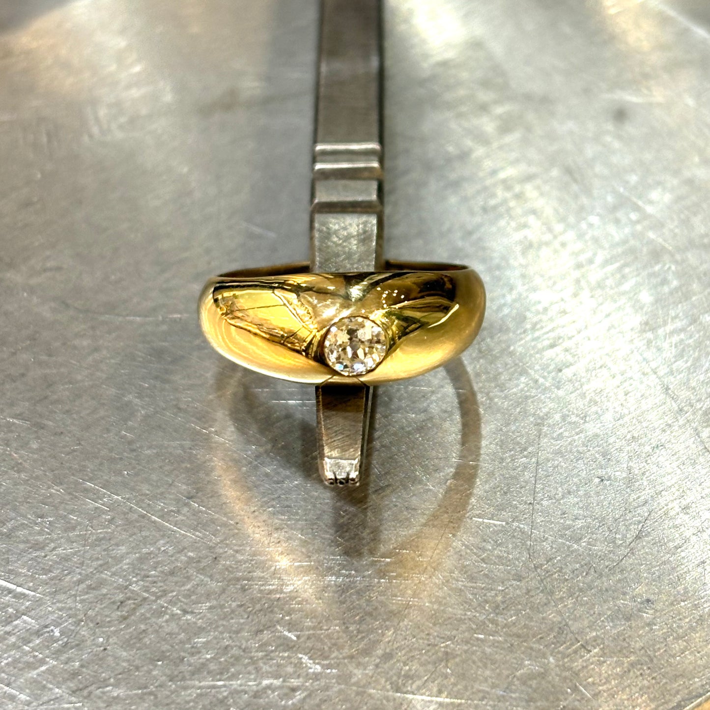Bague Jonc - Or Jaune 750 & Diamant