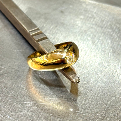 Bague Jonc - Or Jaune 750 & Diamant