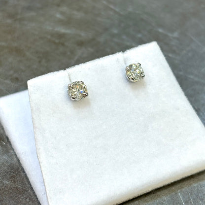 Boucles D'oreilles Solitaire - Or Blanc 750 & Diamants