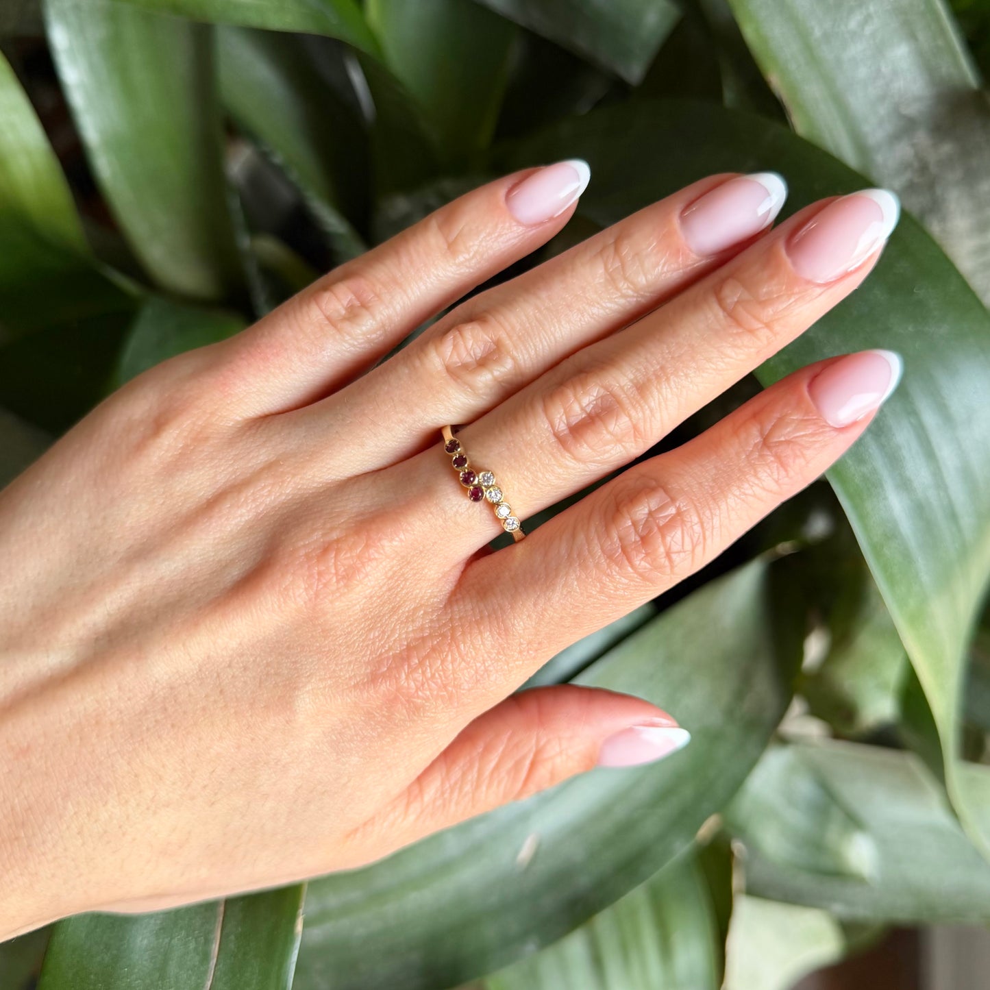 Bague Alliance - Or Jaune 750 Rubis & Diamants