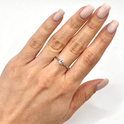 Bague Solitaire - Or Blanc 750 & Diamant