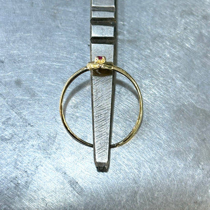 Bague Coeur - Or Jaune 750 & Rubis