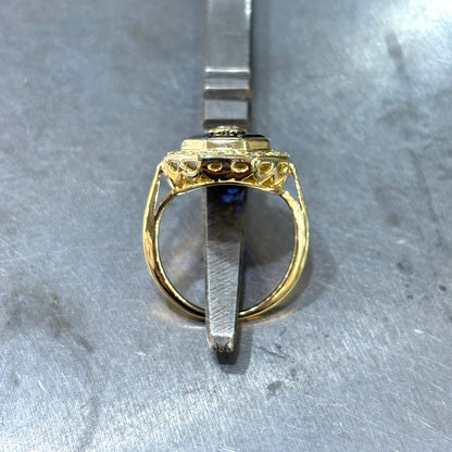 Bague Art Déco - Or Jaune 750 Saphirs & Diamants