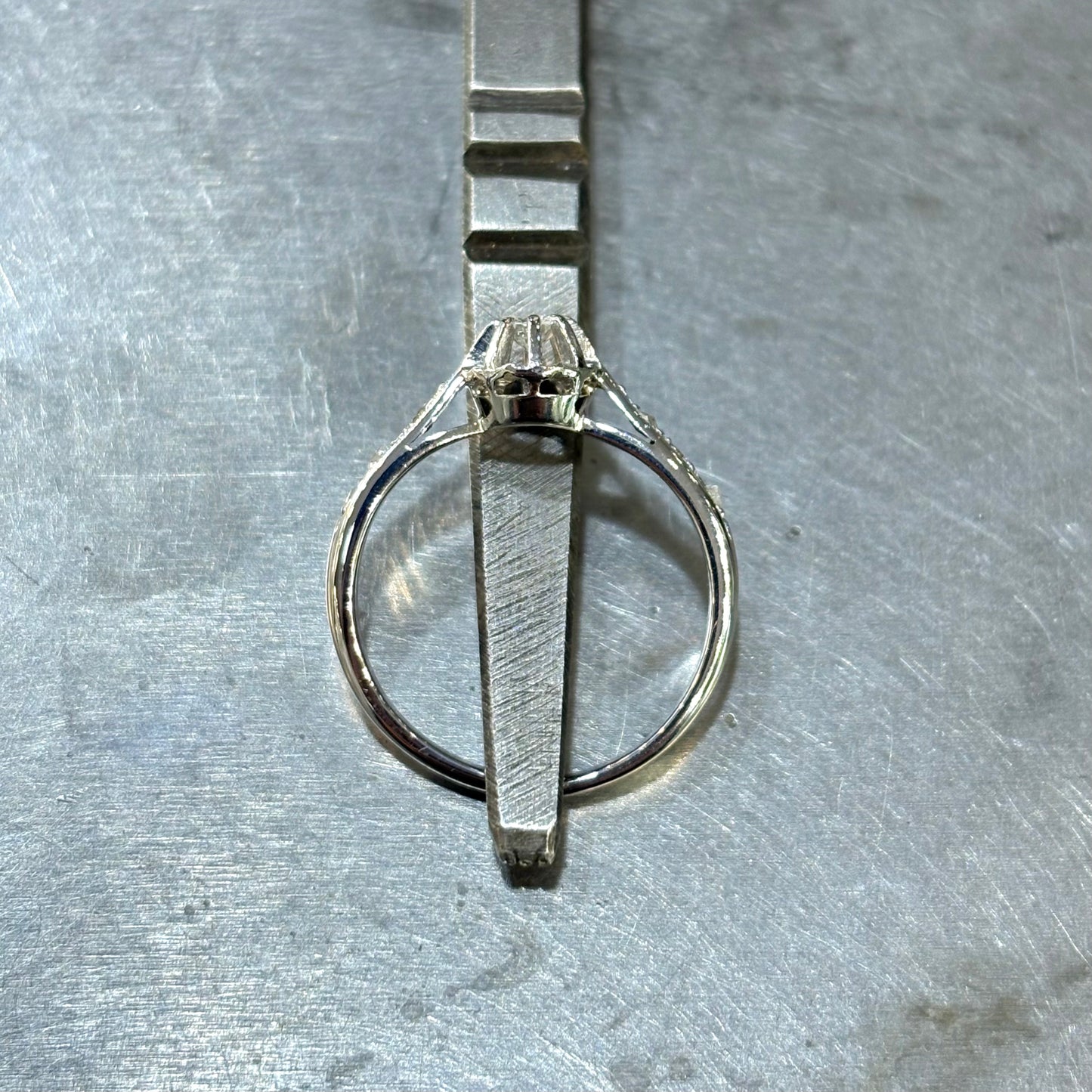 Bague Solitaire Vintage - Or Blanc 750 & Diamants