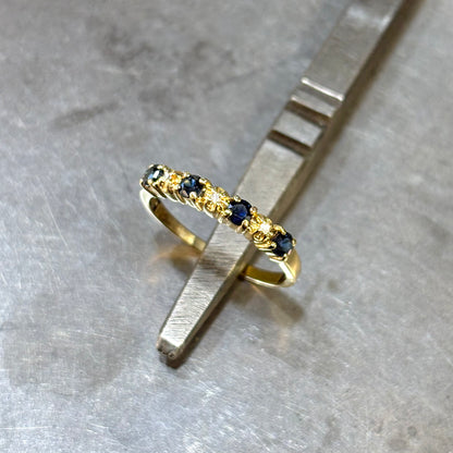 Bague Alliance - Or Jaune 750 Saphirs & Diamants