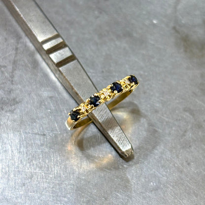 Bague Alliance - Or Jaune 750 Saphirs & Diamants