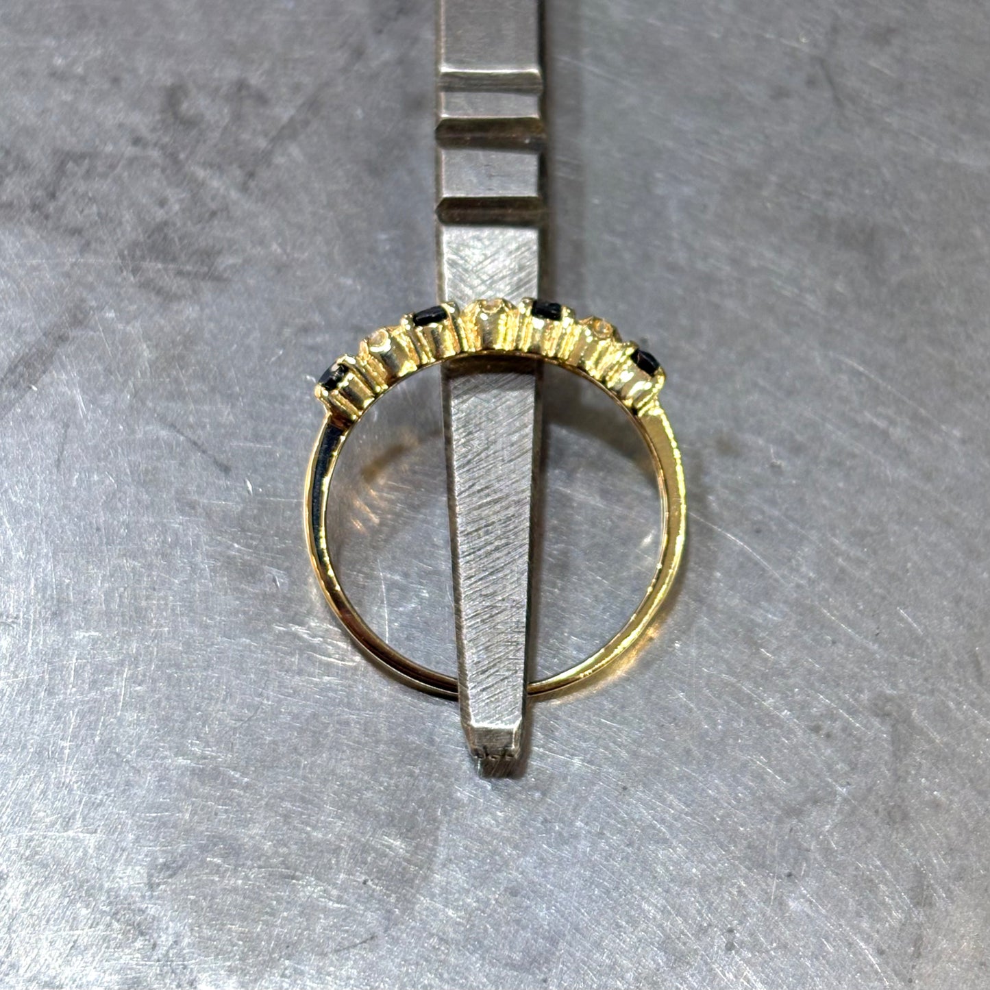 Bague Alliance - Or Jaune 750 Saphirs & Diamants