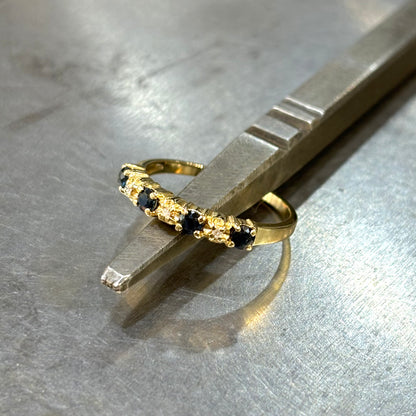 Bague Alliance - Or Jaune 750 Saphirs & Diamants