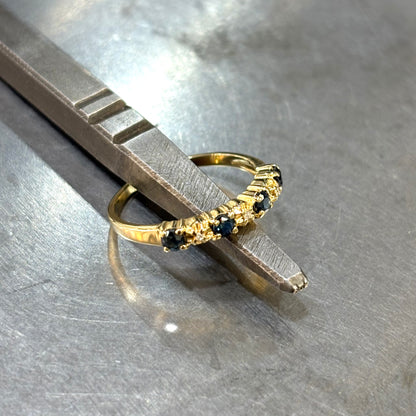 Bague Alliance - Or Jaune 750 Saphirs & Diamants