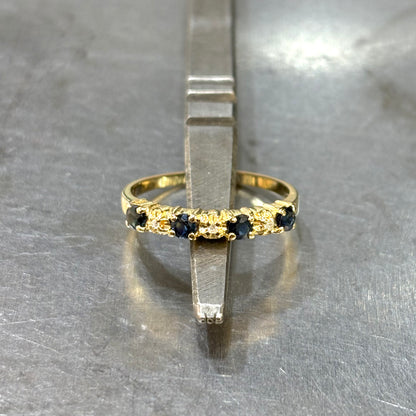 Bague Alliance - Or Jaune 750 Saphirs & Diamants