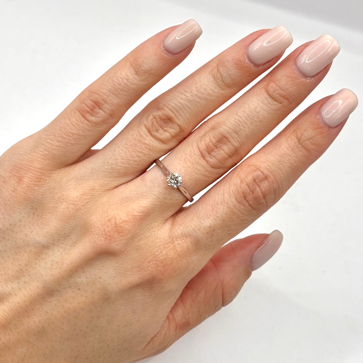 Bague Solitaire - Or Blanc 750 & Diamant