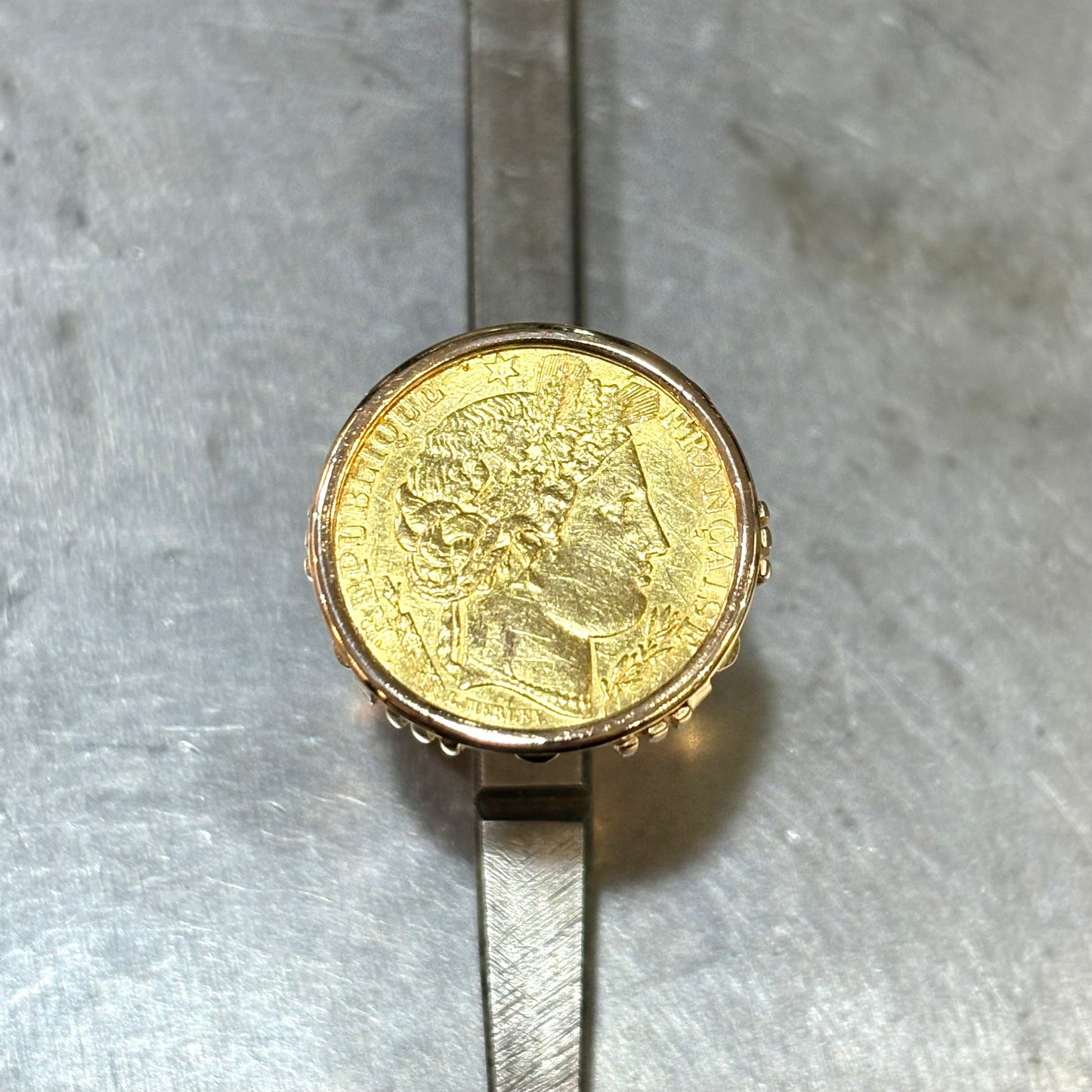 Bague Pièce - Or Jaune 750 & Pièce Or 10 Francs Cérès