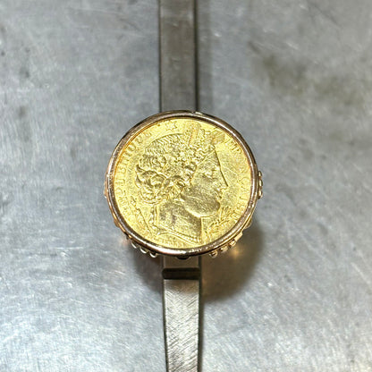 Bague Pièce - Or Jaune 750 & Pièce Or 10 Francs Cérès