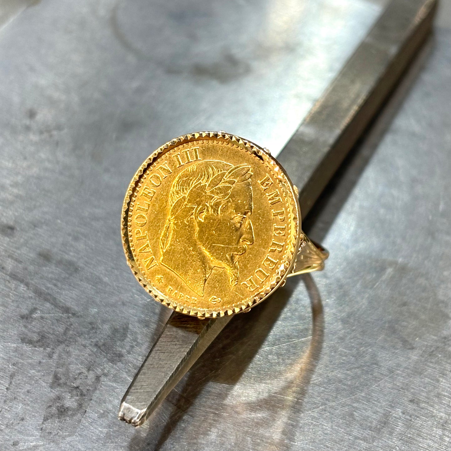 Bague Pièce - Or Jaune 750 & Pièce Or 10 Francs Napoléon