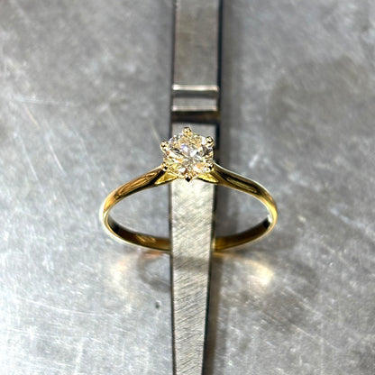 Bague Solitaire - Or Jaune 750 & Diamant