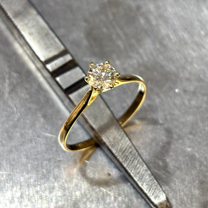 Bague Solitaire - Or Jaune 750 & Diamant