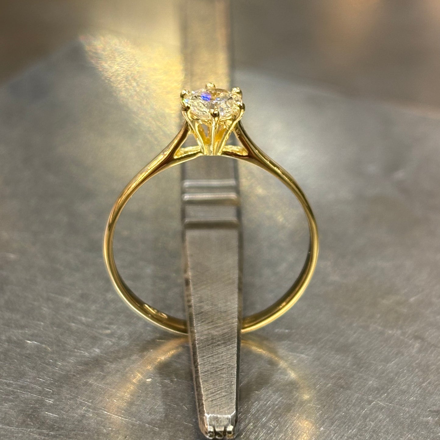 Bague Solitaire - Or Jaune 750 & Diamant