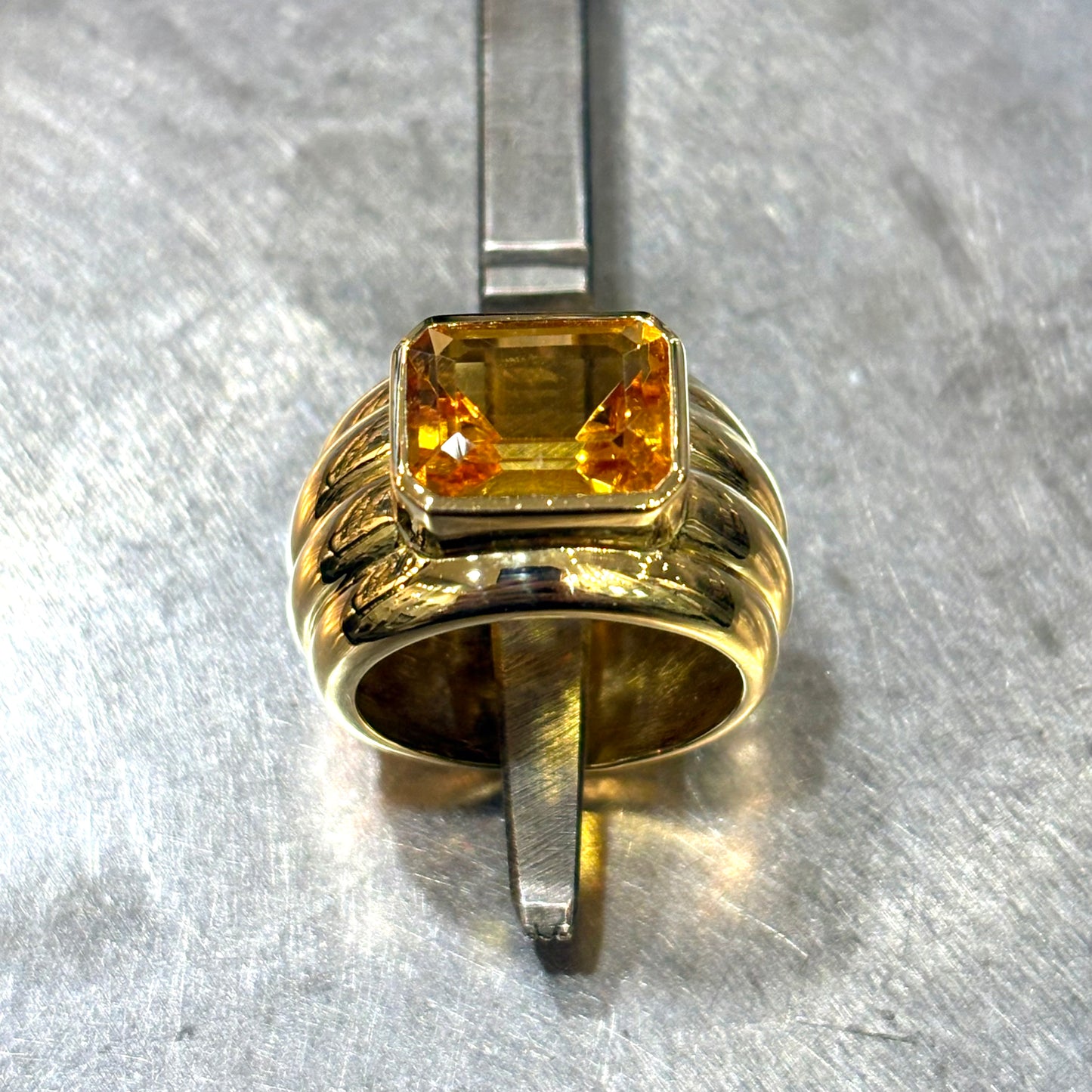 Bague Vintage - Or Jaune 750 & Citrine