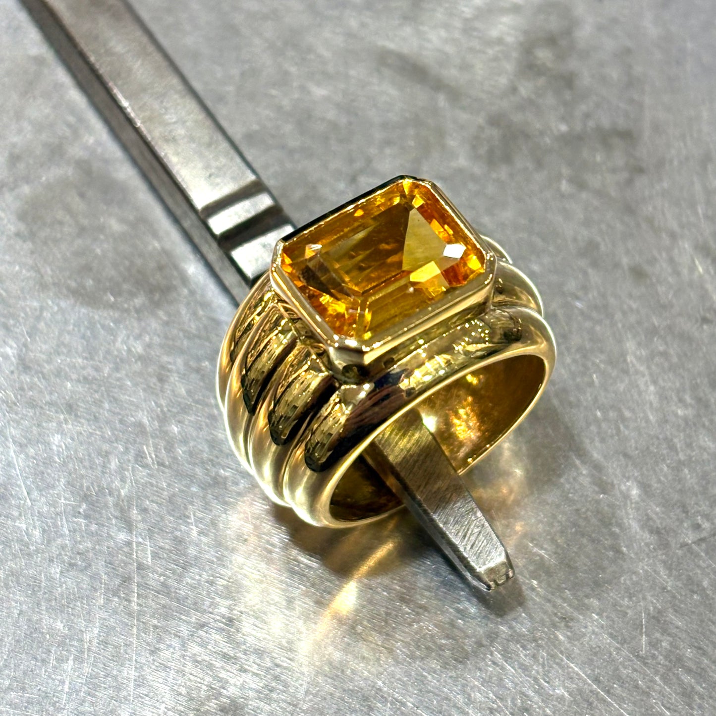 Bague Vintage - Or Jaune 750 & Citrine