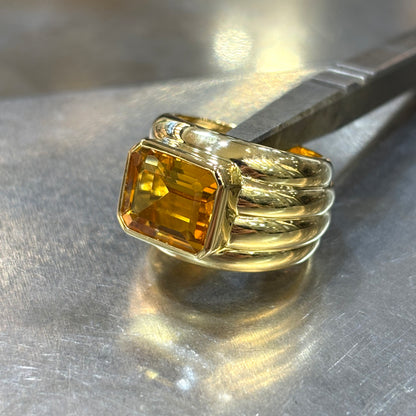 Bague Vintage - Or Jaune 750 & Citrine