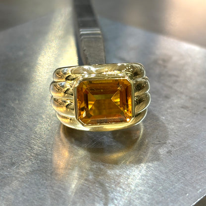 Bague Vintage - Or Jaune 750 & Citrine